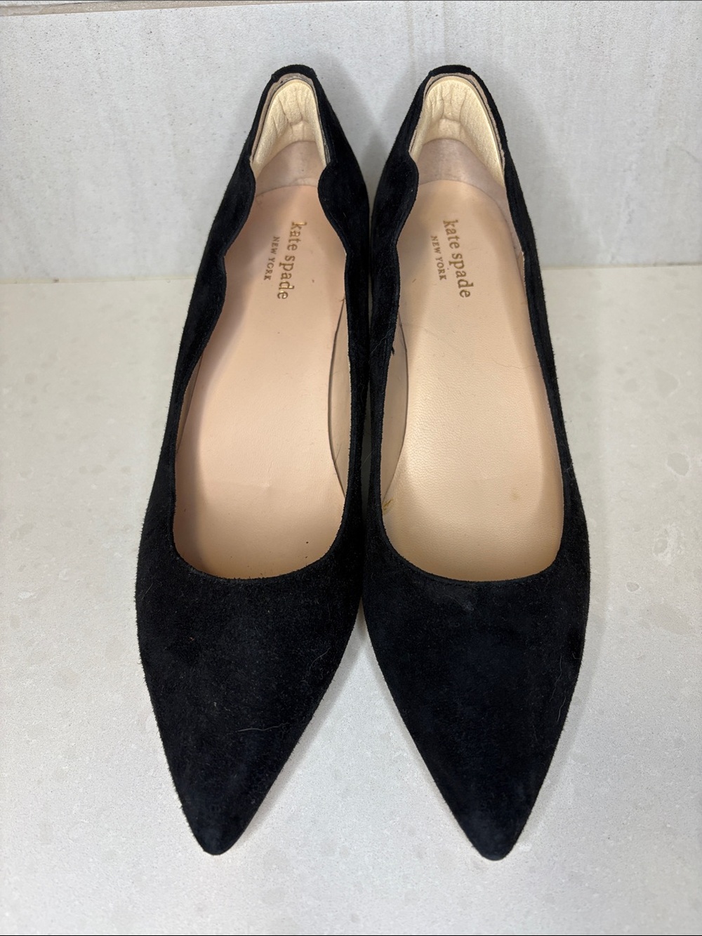 Kate Spade Black Suede Block Heels - Size 7